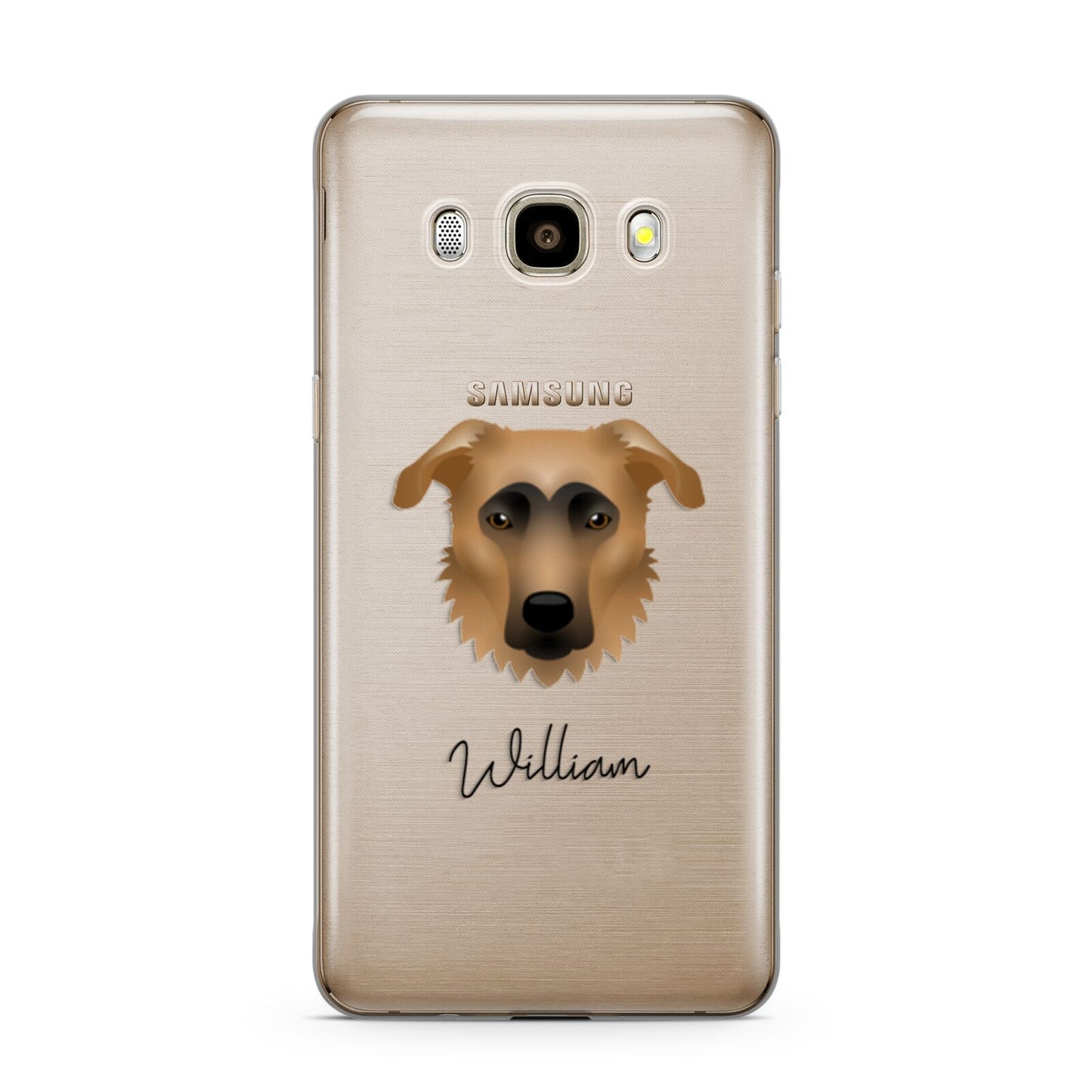 German Sheprador Personalised Samsung Galaxy J7 2016 Case on gold phone