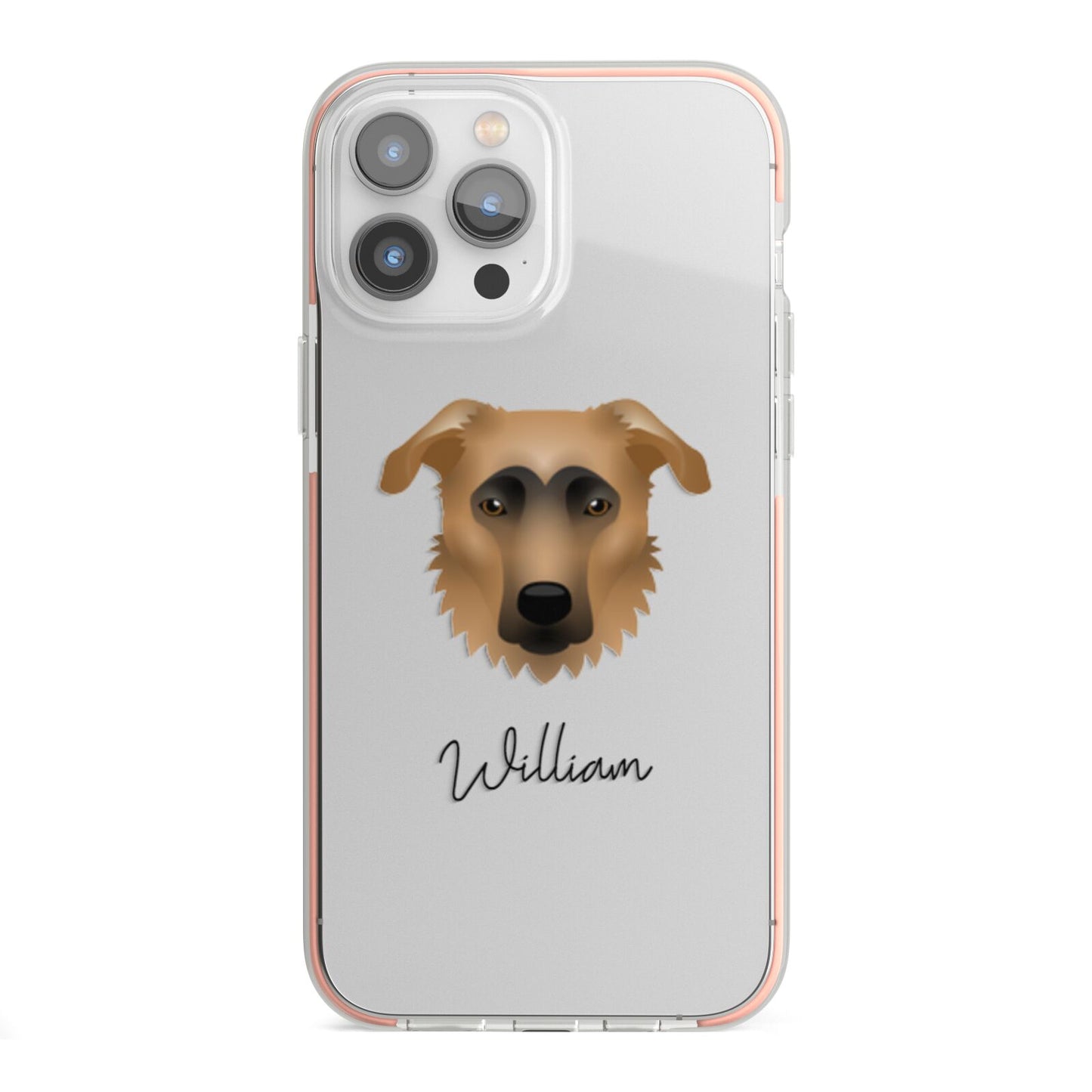 German Sheprador Personalised iPhone 13 Pro Max TPU Impact Case with Pink Edges