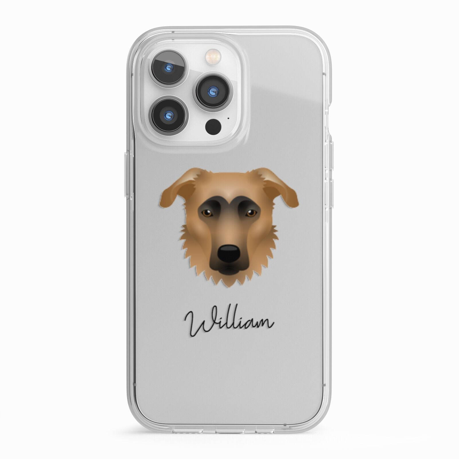 German Sheprador Personalised iPhone 13 Pro TPU Impact Case with White Edges