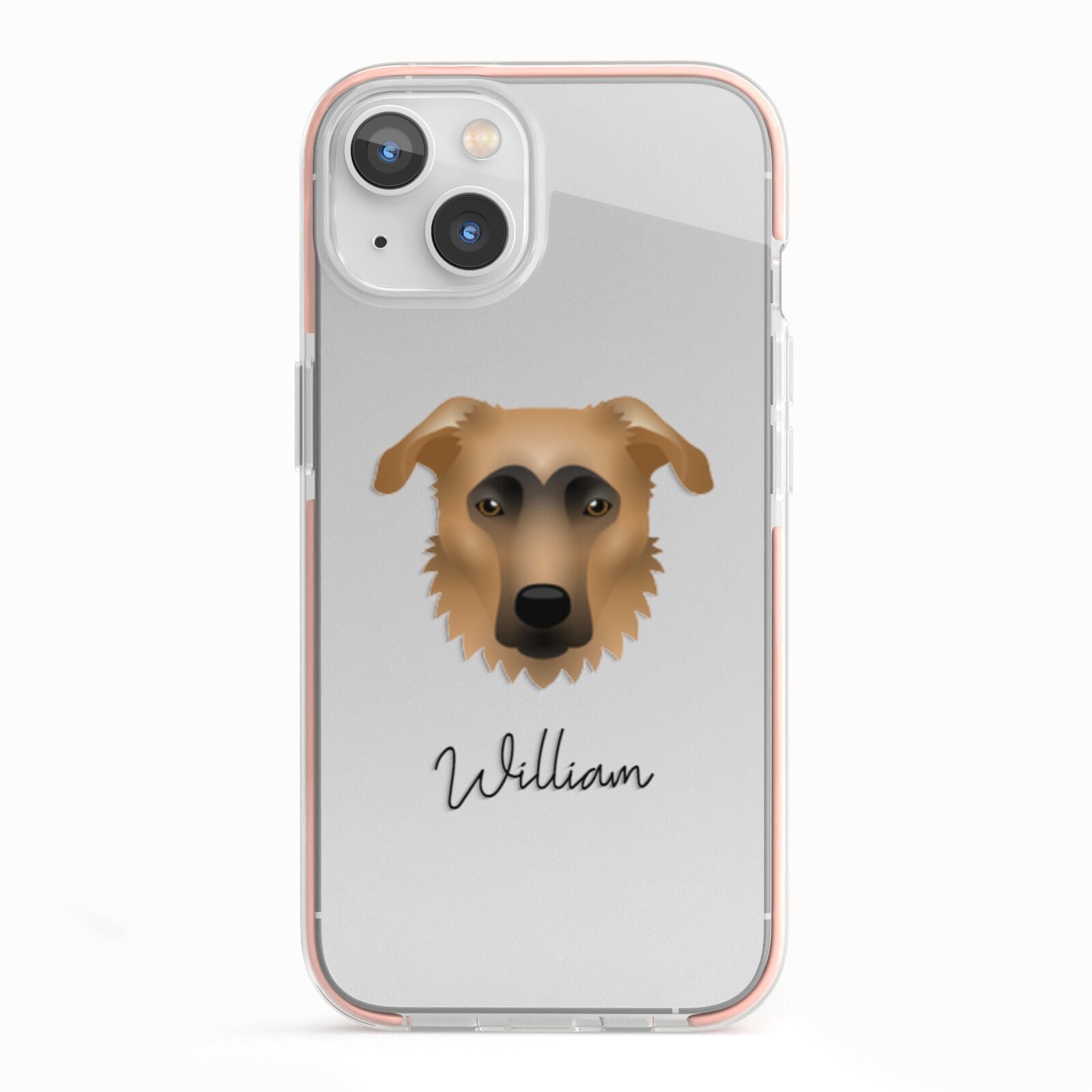 German Sheprador Personalised iPhone 13 TPU Impact Case with Pink Edges