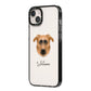 German Sheprador Personalised iPhone 14 Plus Black Impact Case Side Angle on Silver phone