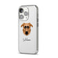 German Sheprador Personalised iPhone 14 Pro Clear Tough Case Silver Angled Image
