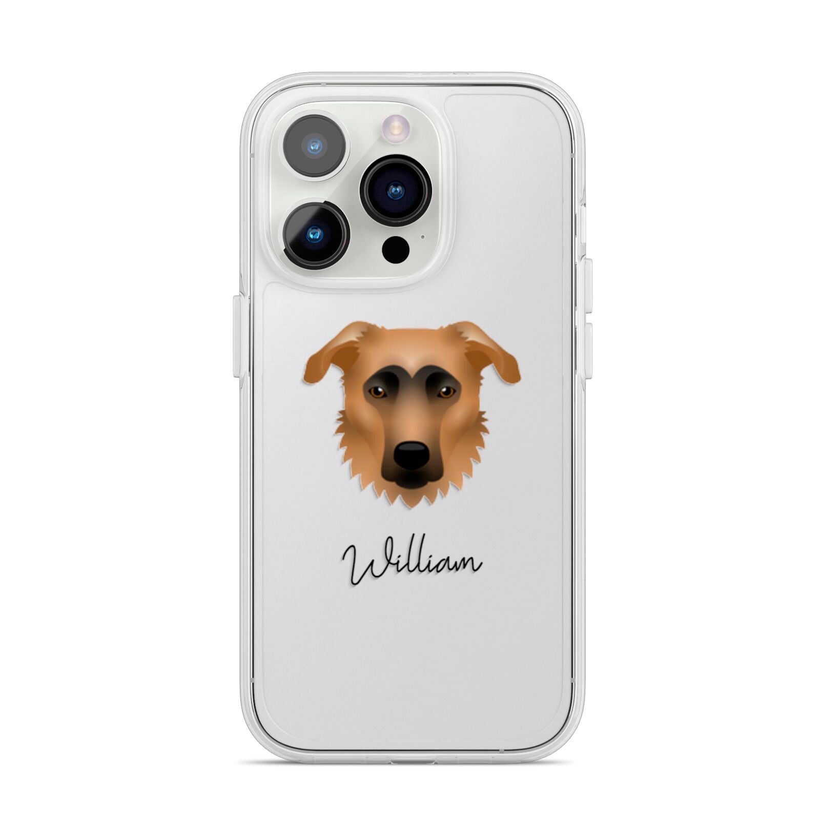 German Sheprador Personalised iPhone 14 Pro Clear Tough Case Silver
