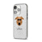 German Sheprador Personalised iPhone 14 Pro Glitter Tough Case Silver Angled Image