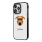 German Sheprador Personalised iPhone 14 Pro Max Black Impact Case Side Angle on Silver phone