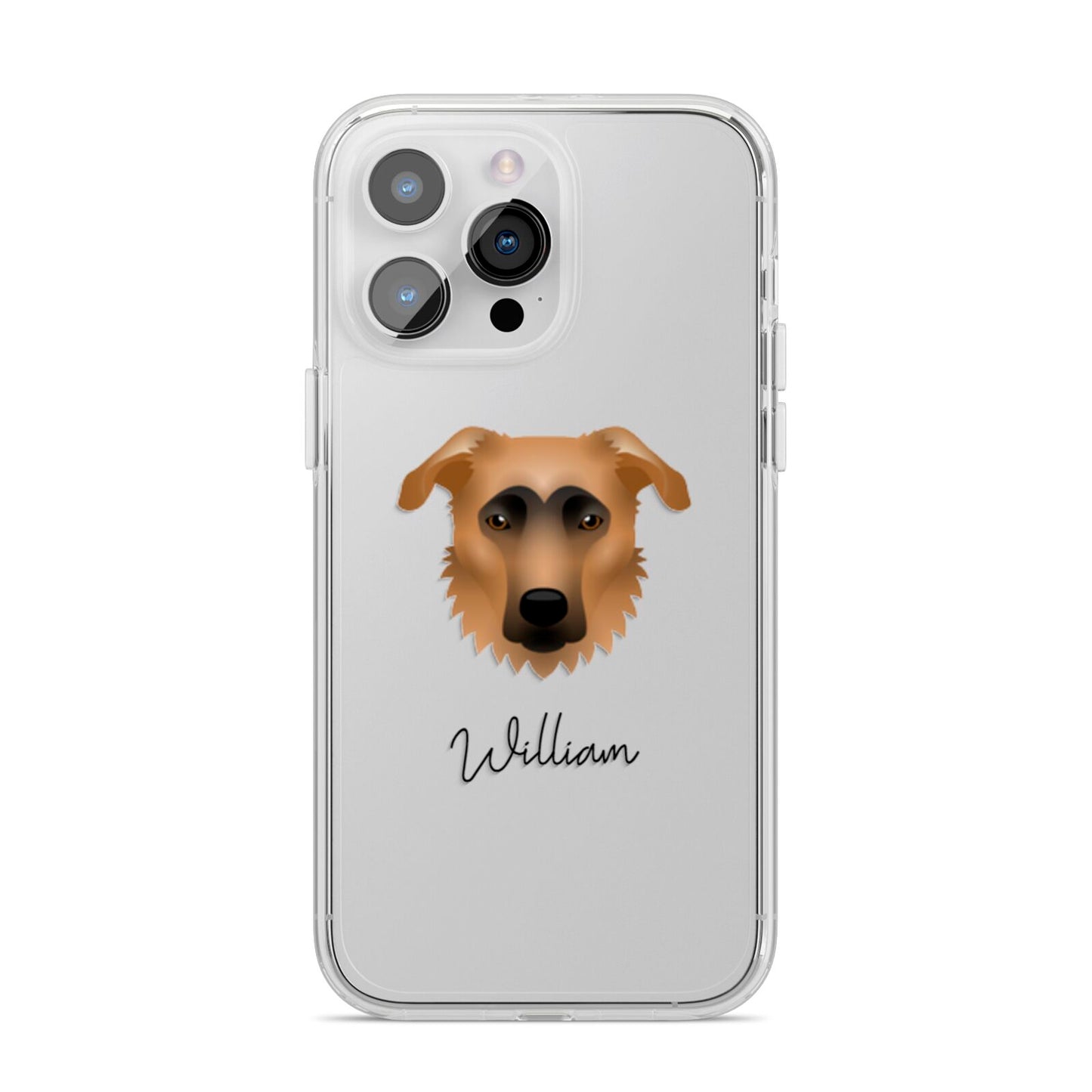 German Sheprador Personalised iPhone 14 Pro Max Clear Tough Case Silver