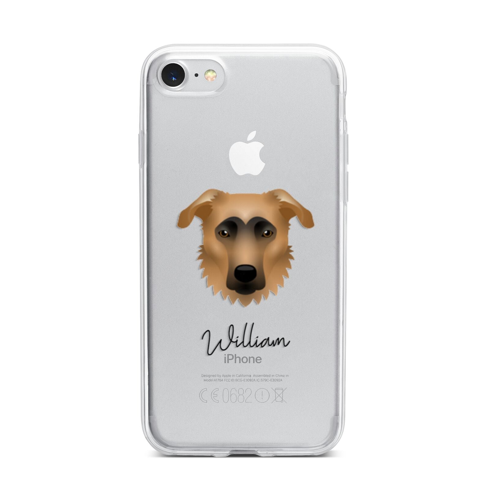 German Sheprador Personalised iPhone 7 Bumper Case on Silver iPhone