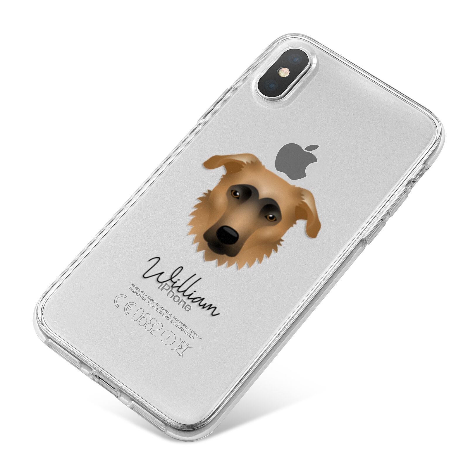German Sheprador Personalised iPhone X Bumper Case on Silver iPhone