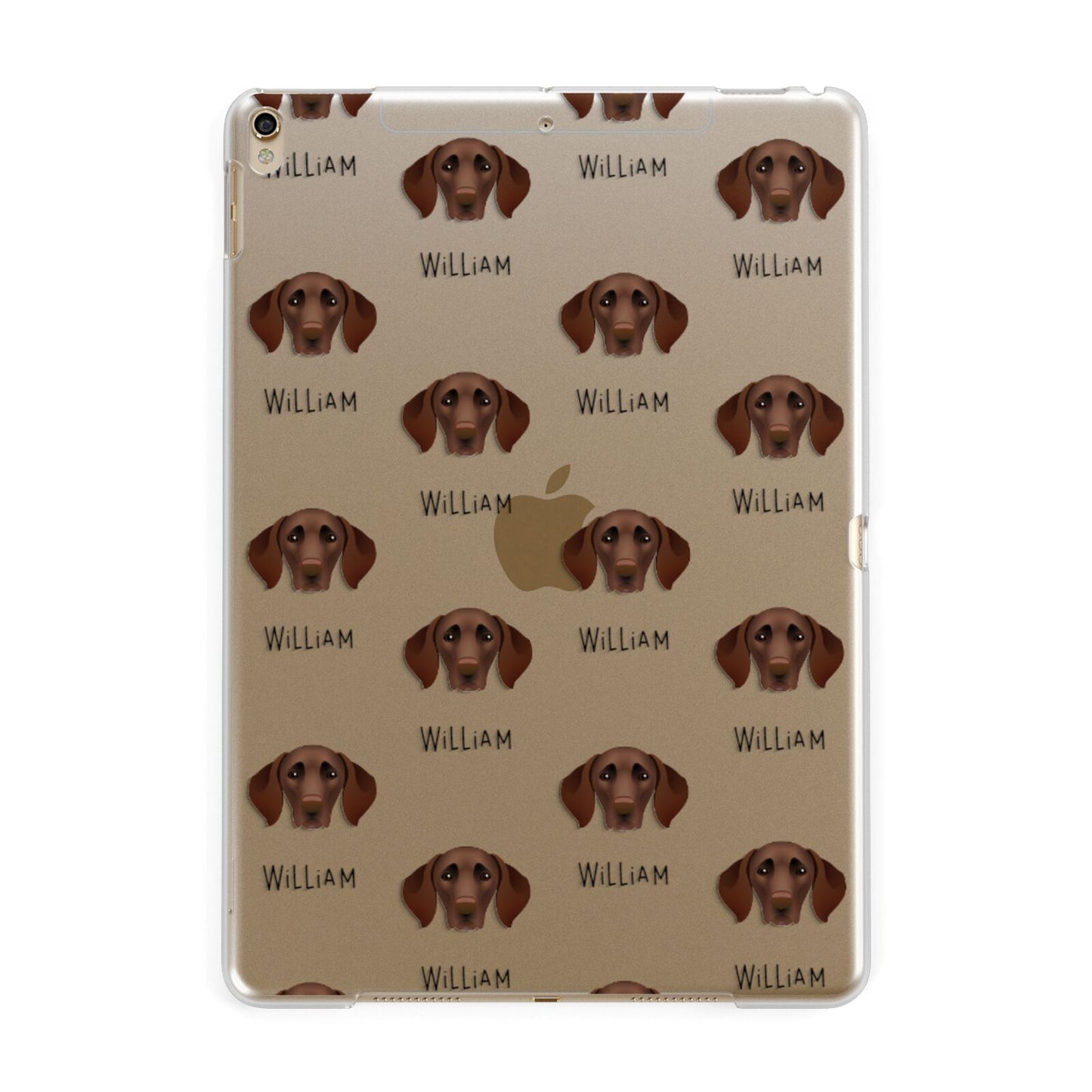 German Shorthaired Pointer Icon with Name Apple iPad Gold Case