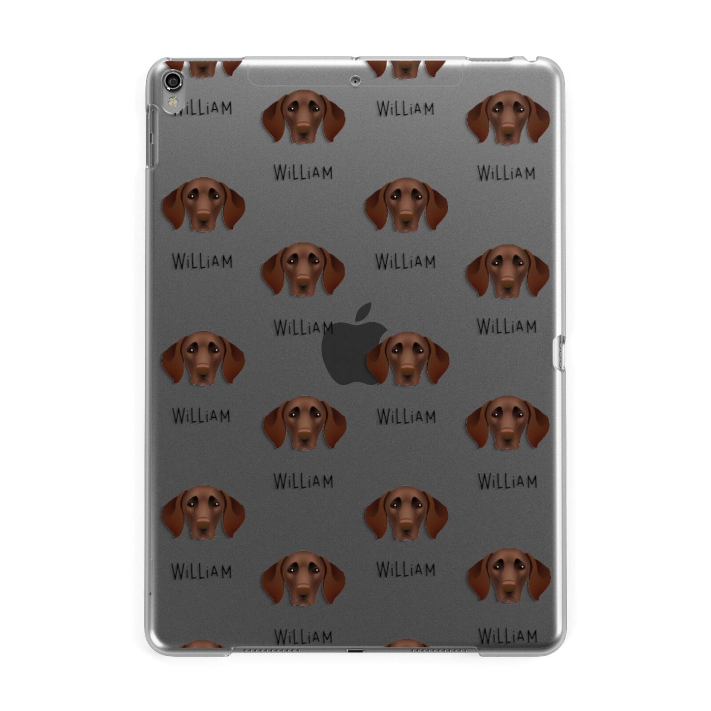 German Shorthaired Pointer Icon with Name Apple iPad Grey Case