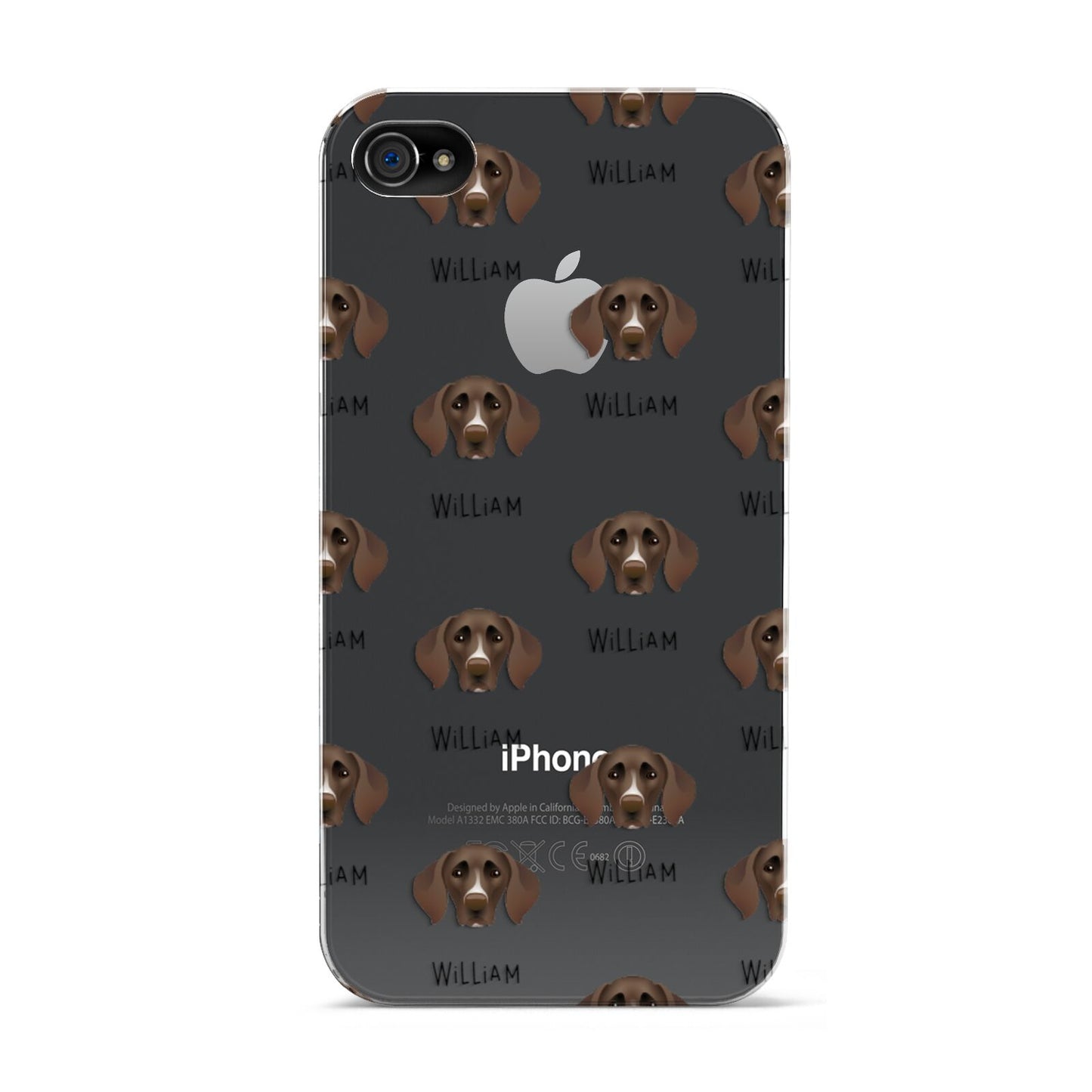 German Shorthaired Pointer Icon with Name Apple iPhone 4s Case