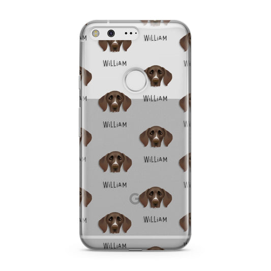 German Shorthaired Pointer Icon with Name Google Pixel Case