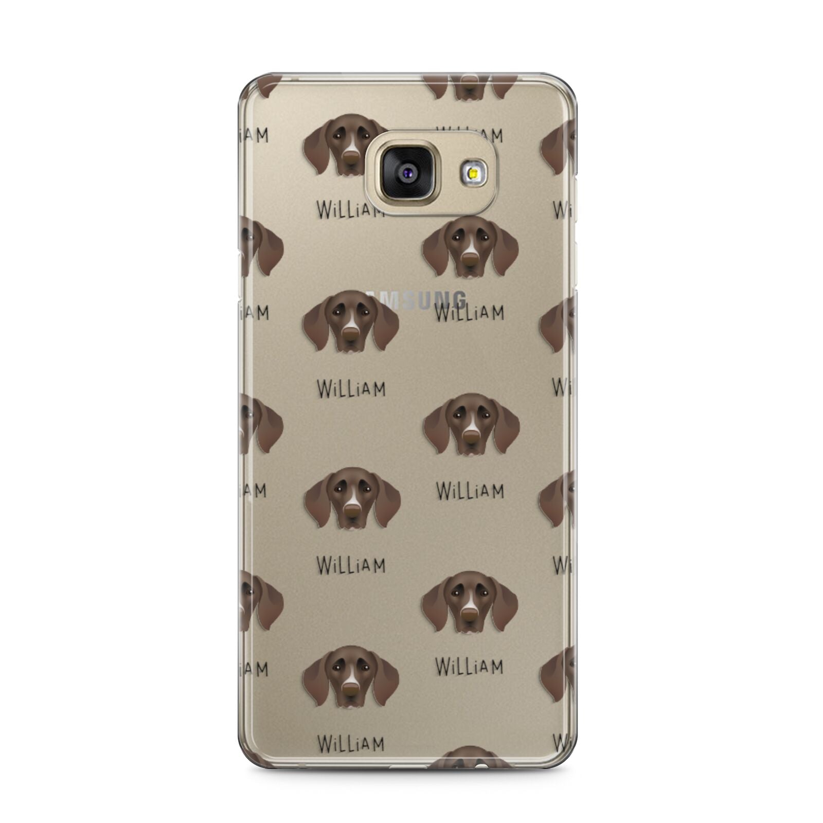 German Shorthaired Pointer Icon with Name Samsung Galaxy A5 2016 Case on gold phone