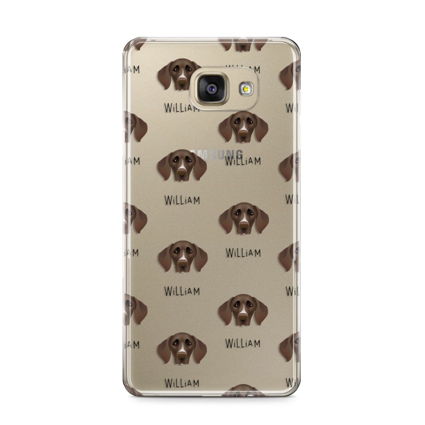 German Shorthaired Pointer Icon with Name Samsung Galaxy A9 2016 Case on gold phone
