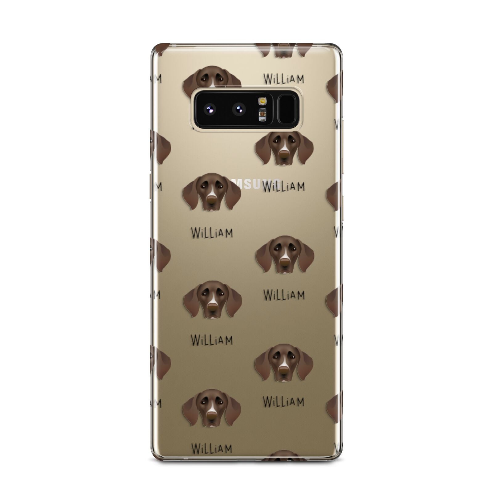 German Shorthaired Pointer Icon with Name Samsung Galaxy Note 8 Case