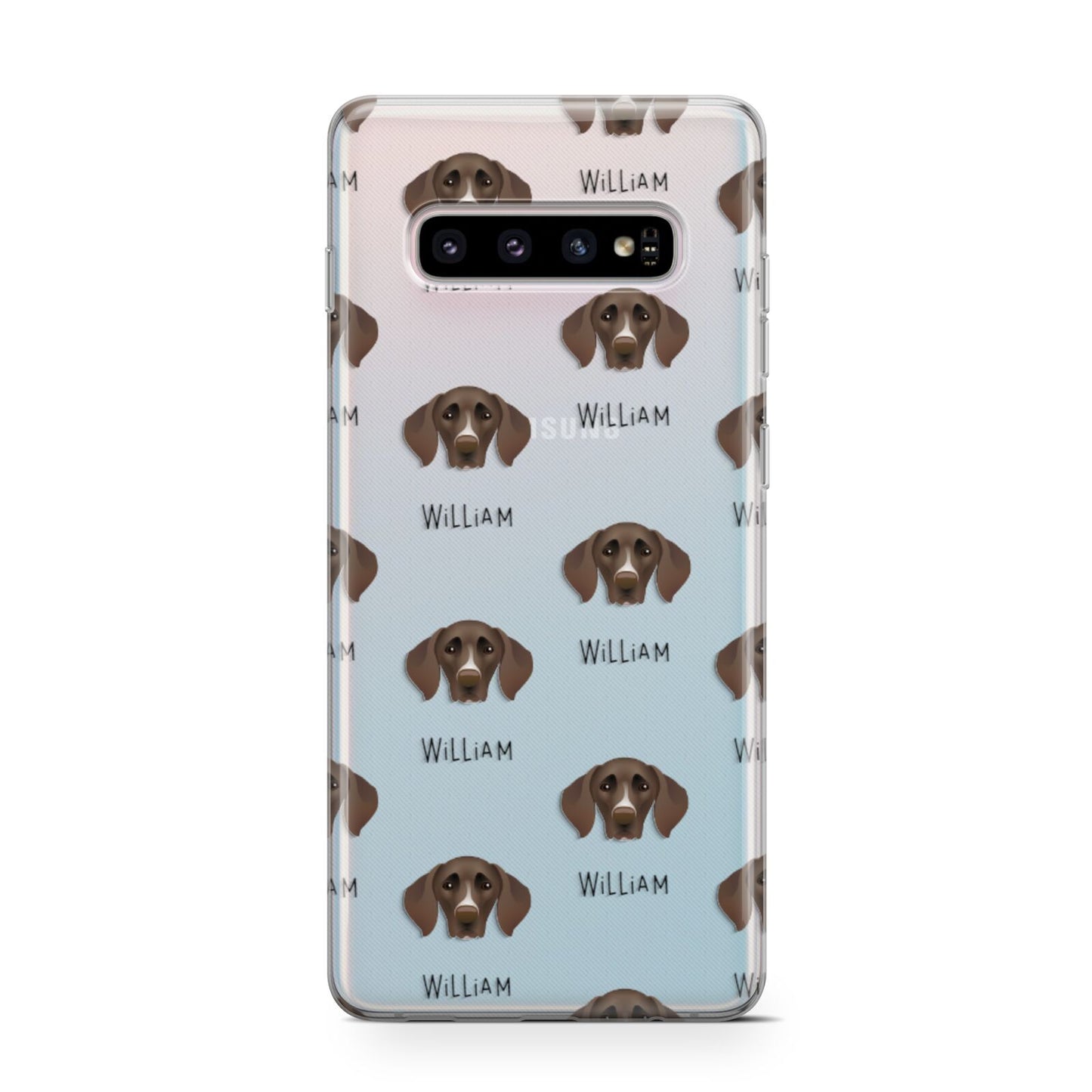 German Shorthaired Pointer Icon with Name Samsung Galaxy S10 Case