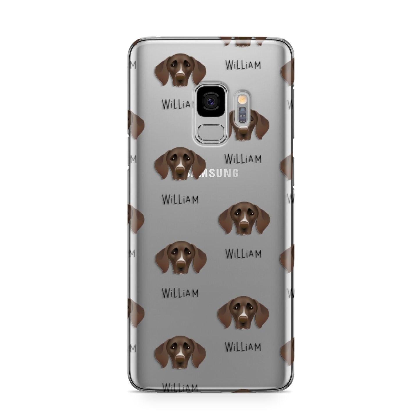 German Shorthaired Pointer Icon with Name Samsung Galaxy S9 Case