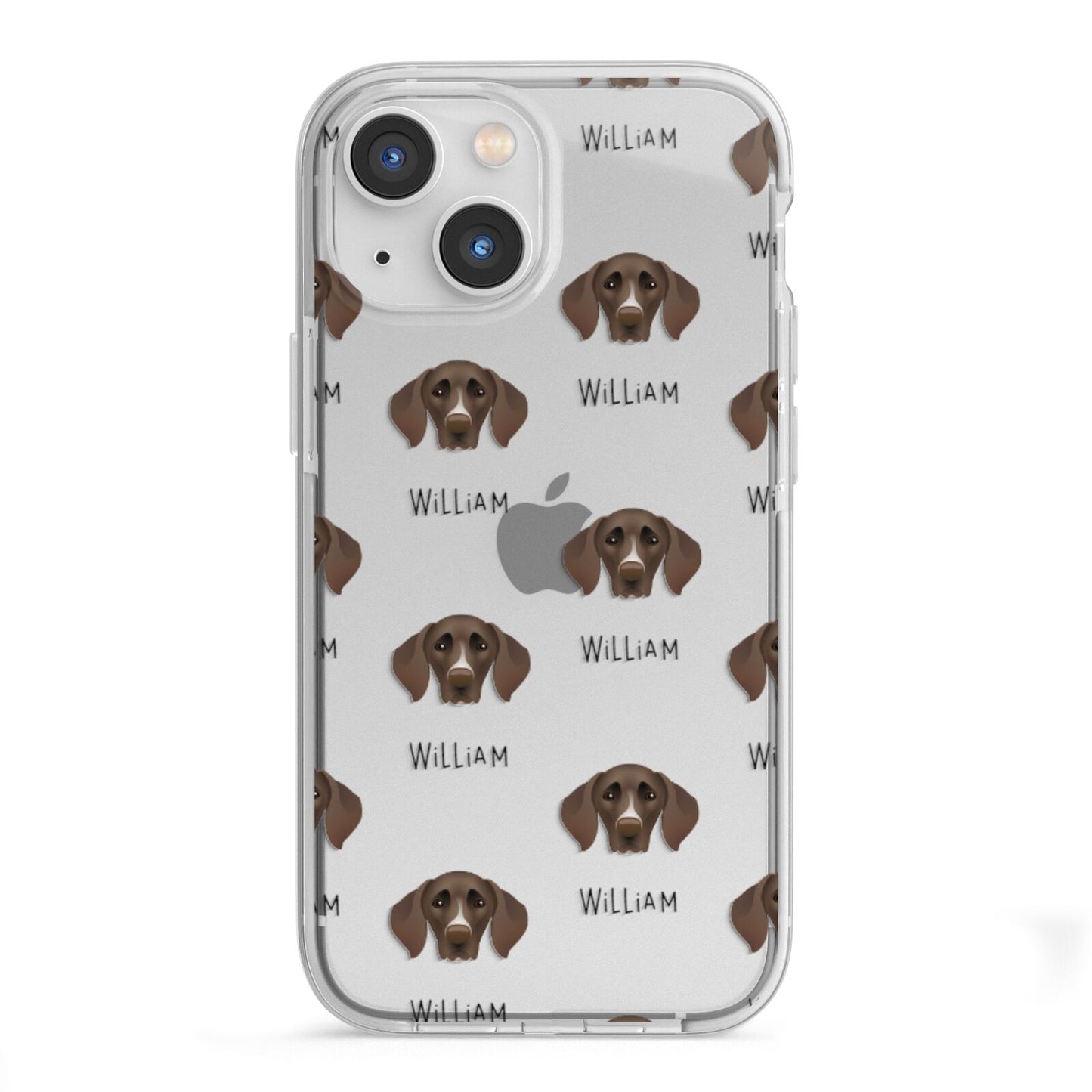 German Shorthaired Pointer Icon with Name iPhone 13 Mini TPU Impact Case with White Edges