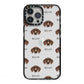German Shorthaired Pointer Icon with Name iPhone 13 Pro Max Black Impact Case on Silver phone