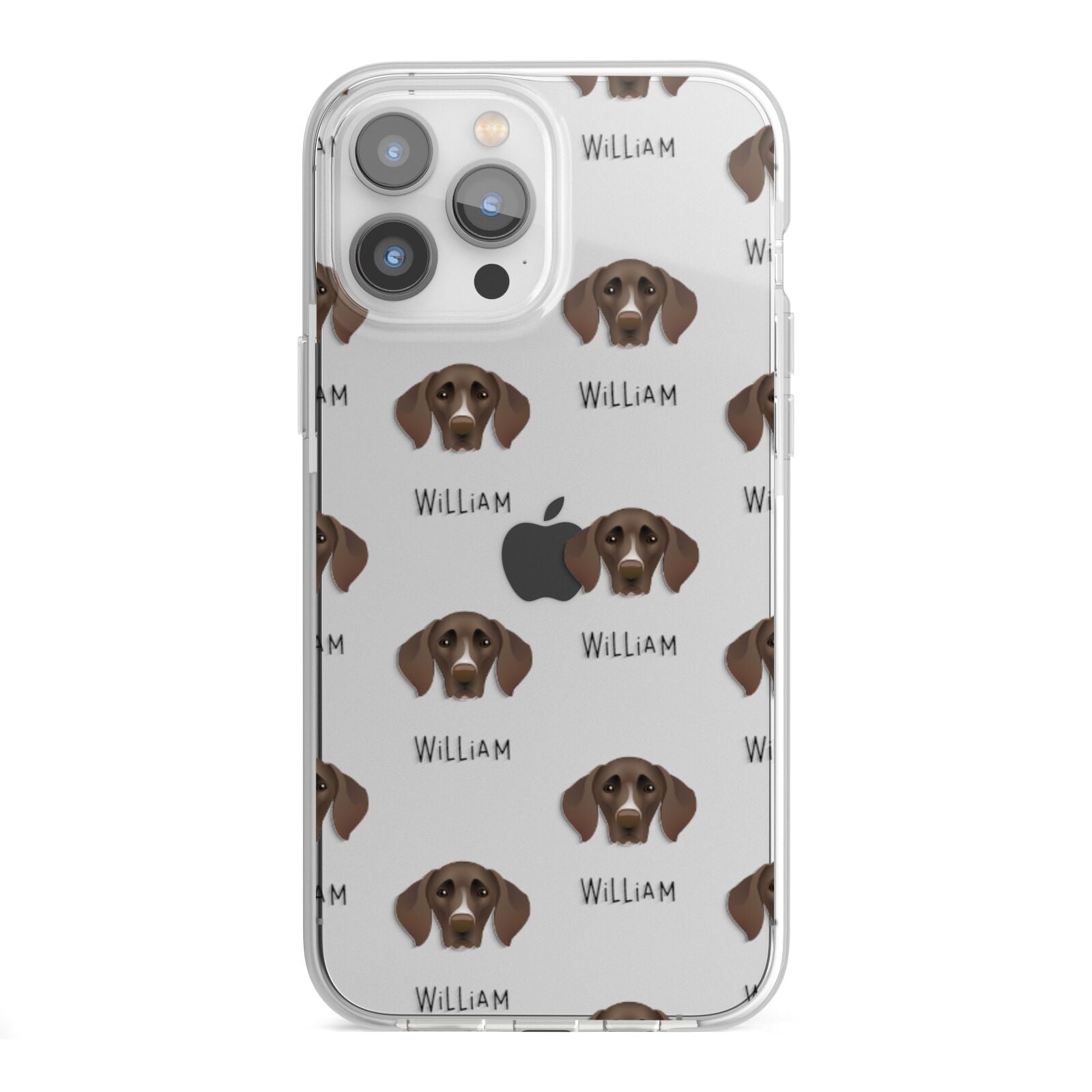 German Shorthaired Pointer Icon with Name iPhone 13 Pro Max TPU Impact Case with White Edges