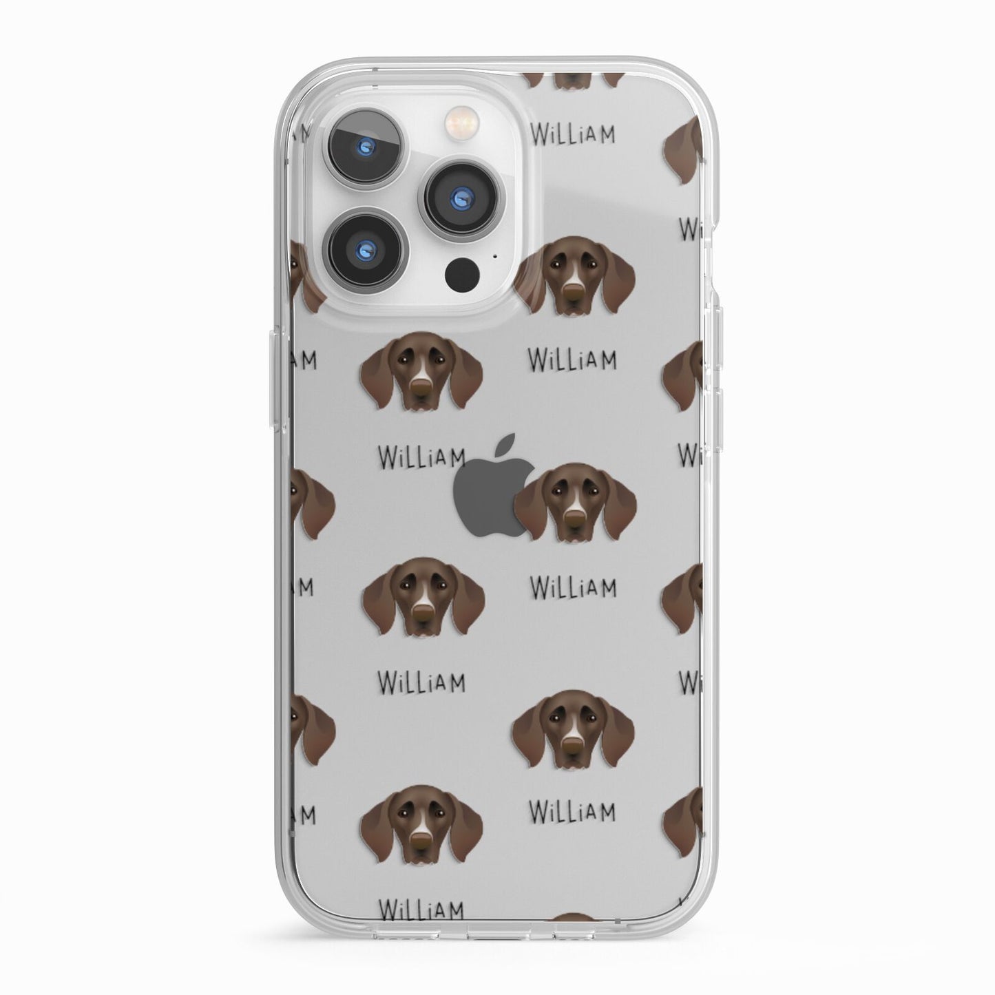 German Shorthaired Pointer Icon with Name iPhone 13 Pro TPU Impact Case with White Edges
