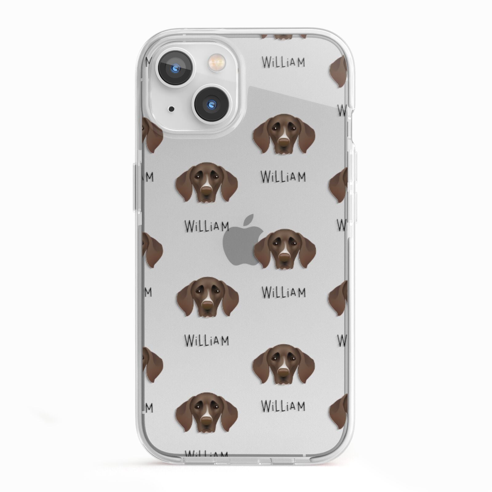 German Shorthaired Pointer Icon with Name iPhone 13 TPU Impact Case with White Edges