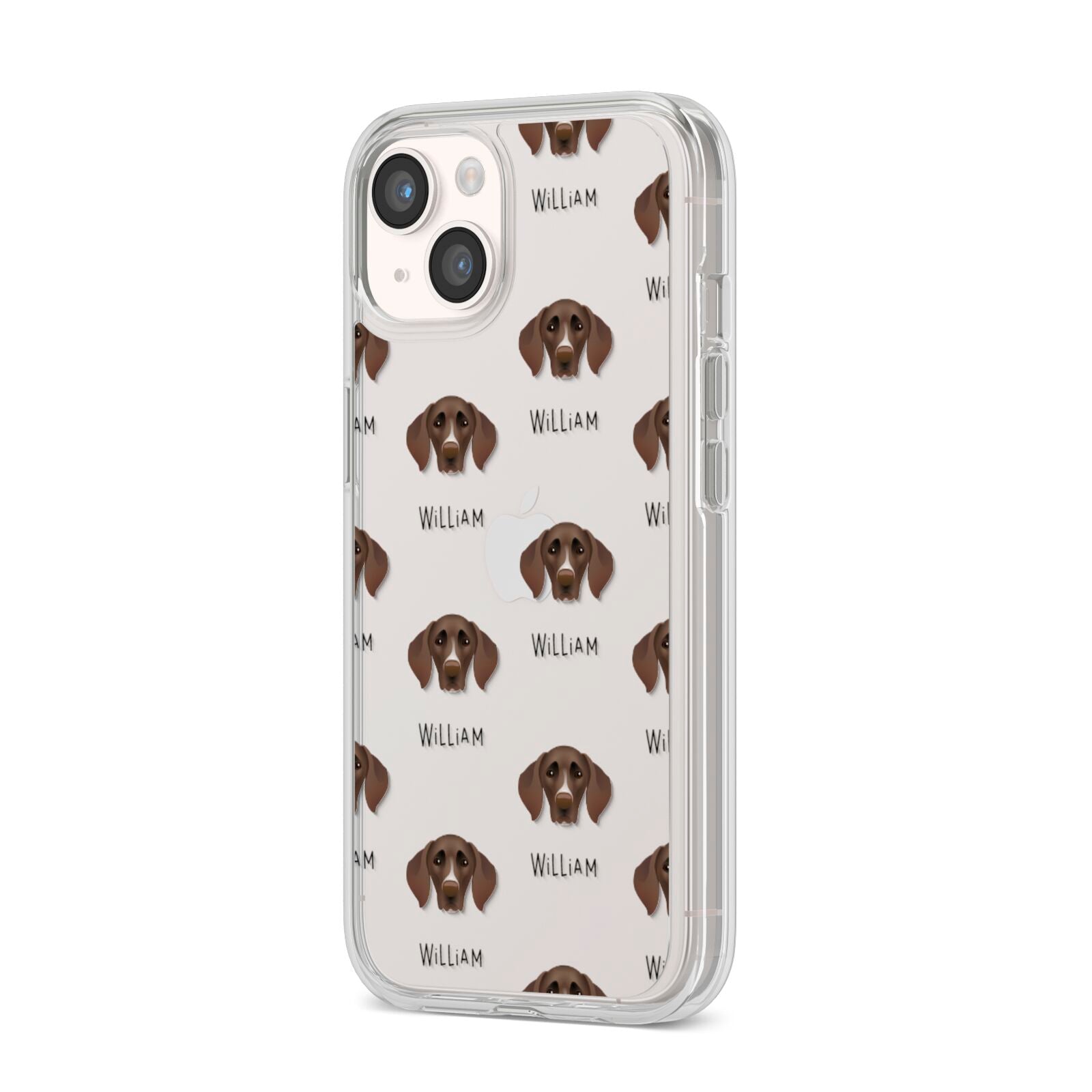 German Shorthaired Pointer Icon with Name iPhone 14 Clear Tough Case Starlight Angled Image