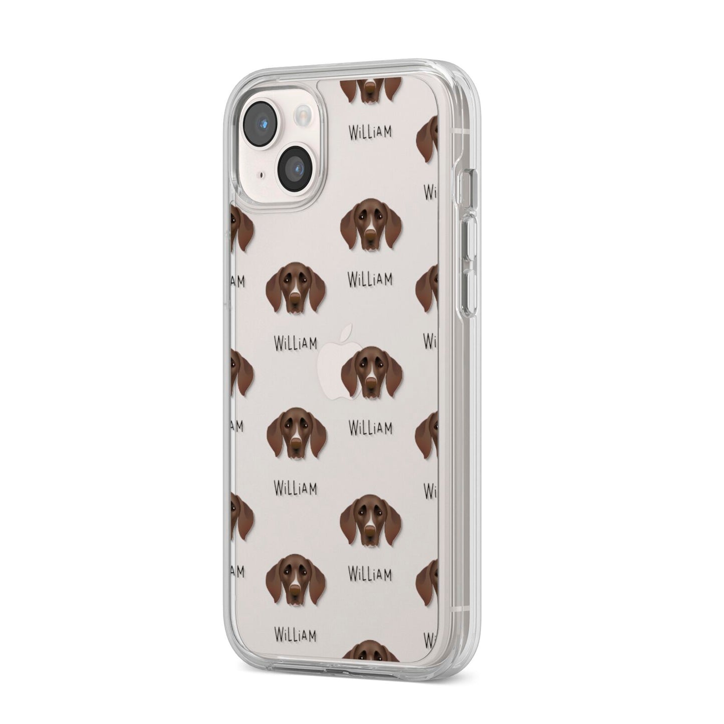German Shorthaired Pointer Icon with Name iPhone 14 Plus Clear Tough Case Starlight Angled Image