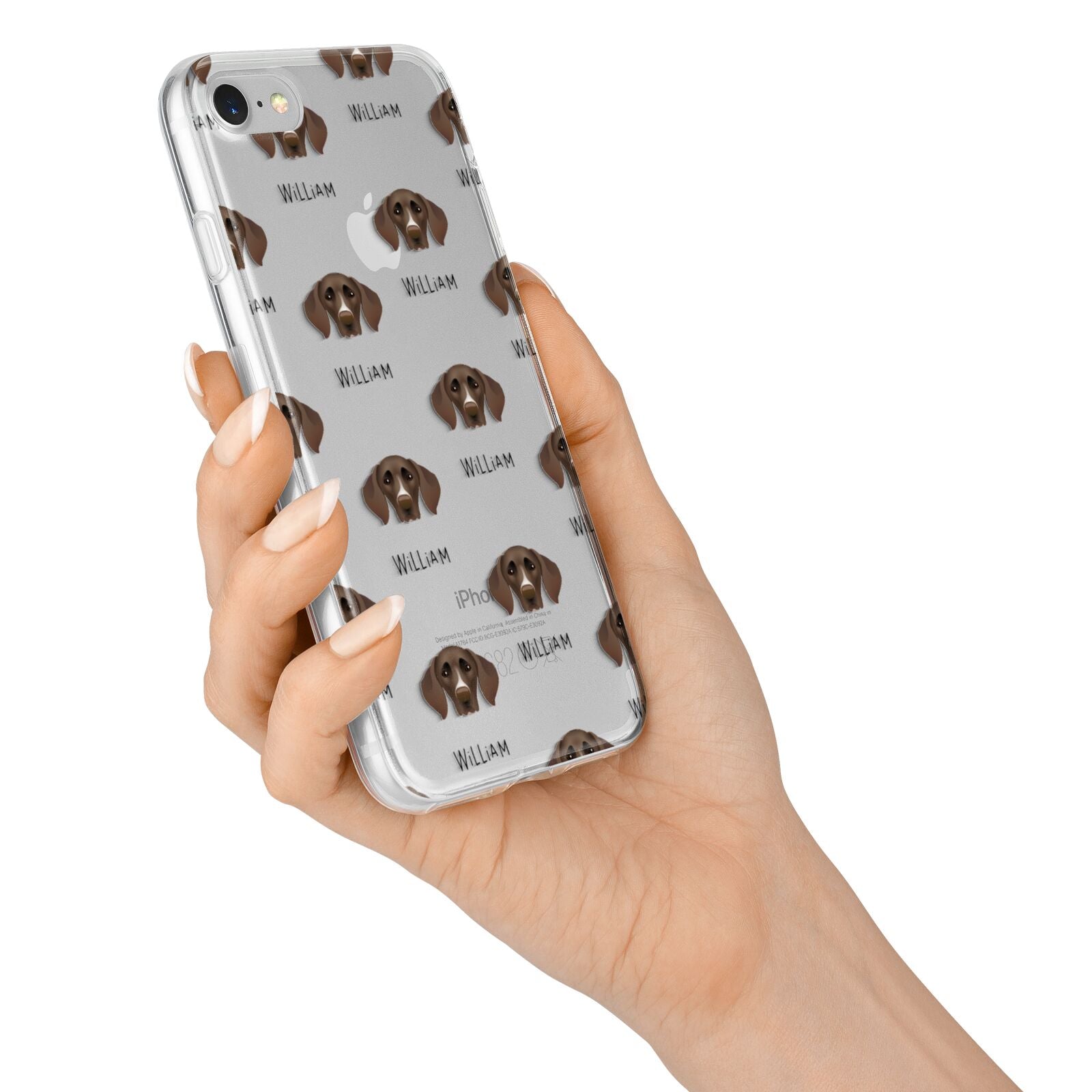 German Shorthaired Pointer Icon with Name iPhone 7 Bumper Case on Silver iPhone Alternative Image