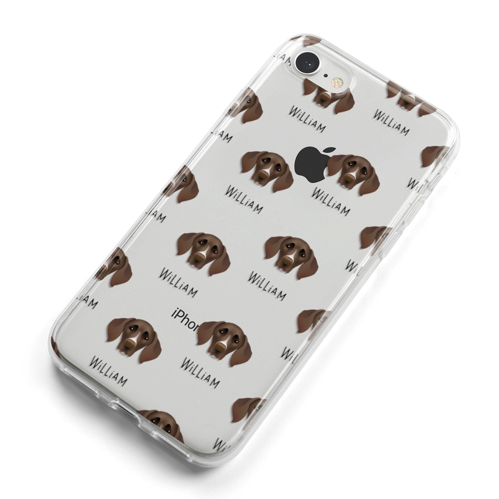 German Shorthaired Pointer Icon with Name iPhone 8 Bumper Case on Silver iPhone Alternative Image
