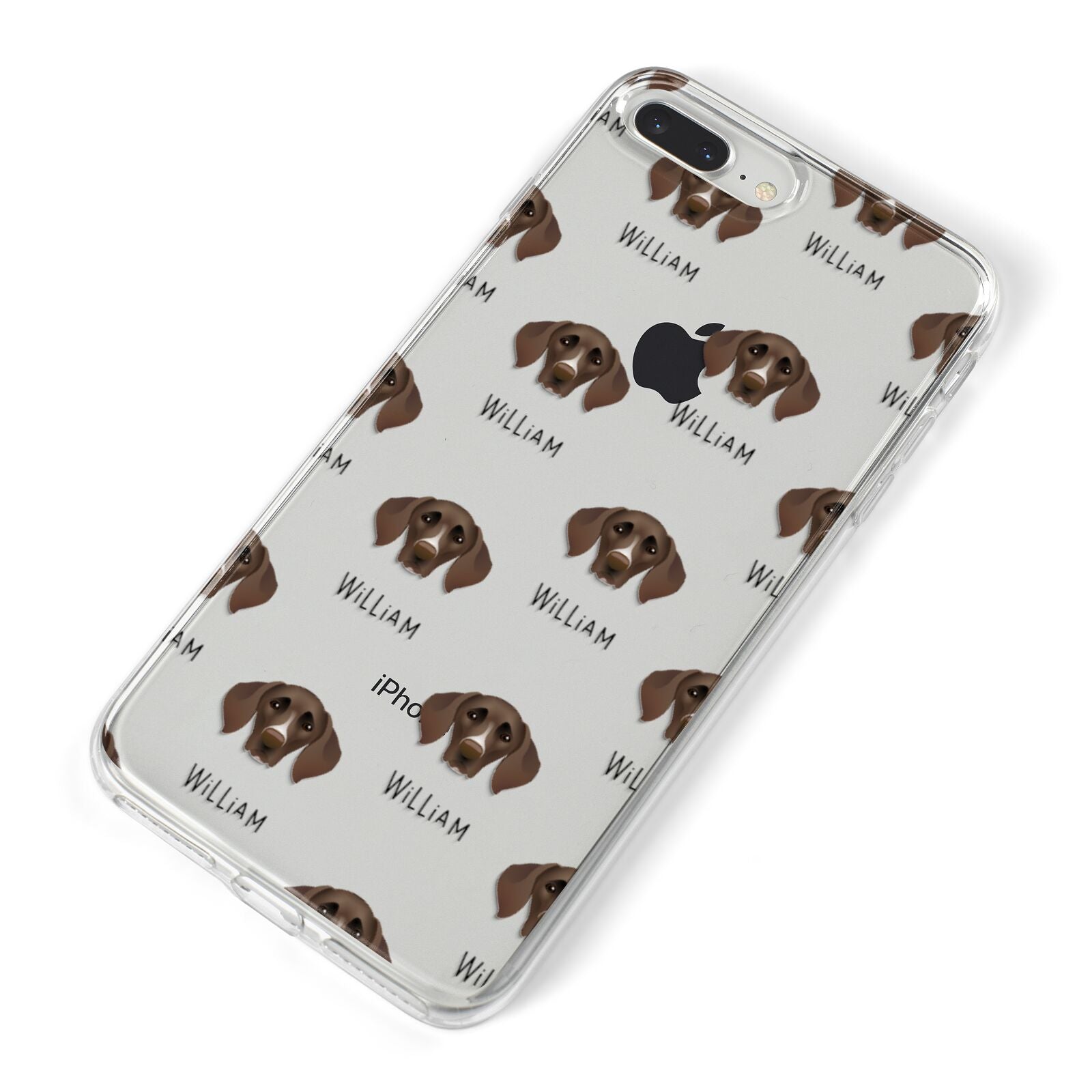 German Shorthaired Pointer Icon with Name iPhone 8 Plus Bumper Case on Silver iPhone Alternative Image