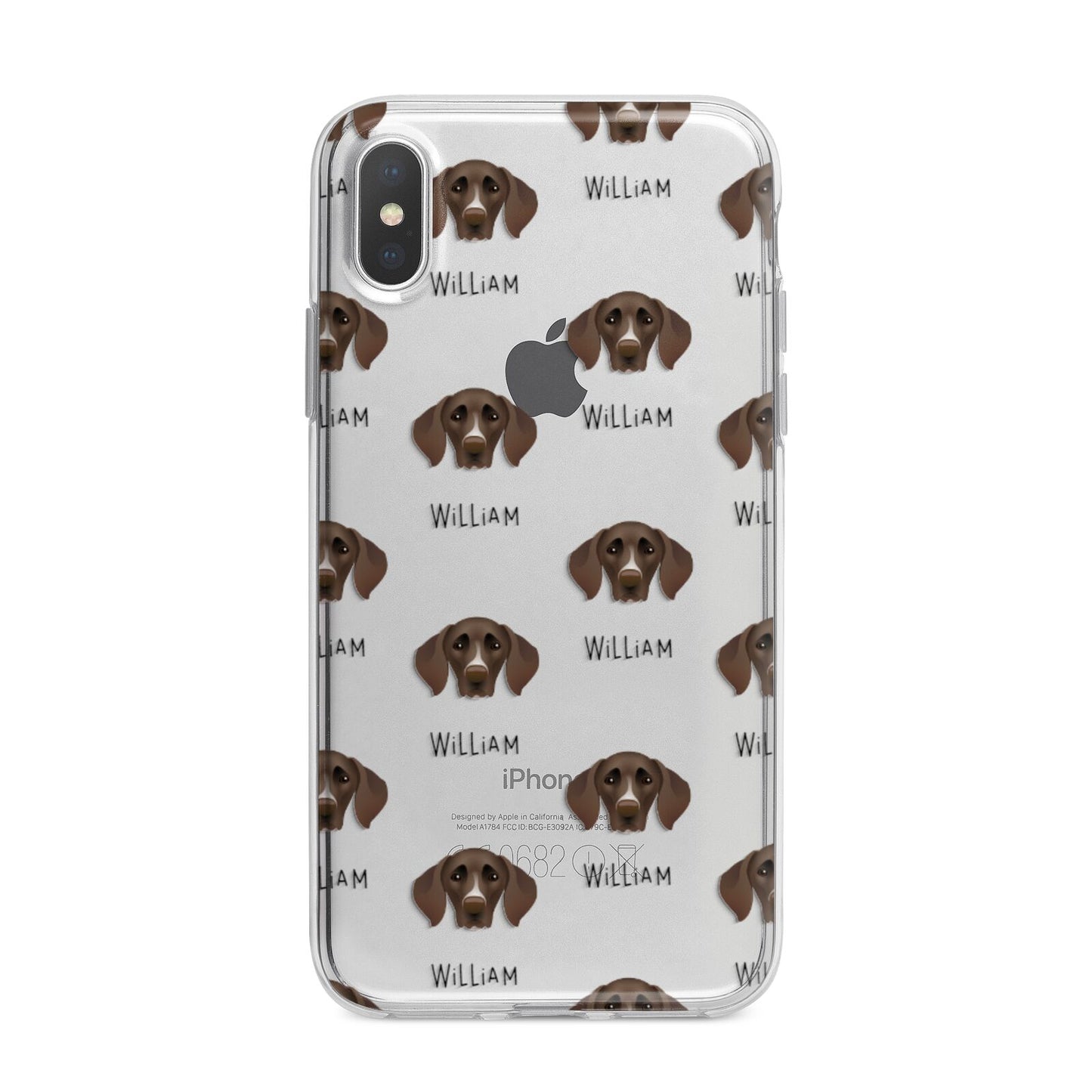 German Shorthaired Pointer Icon with Name iPhone X Bumper Case on Silver iPhone Alternative Image 1
