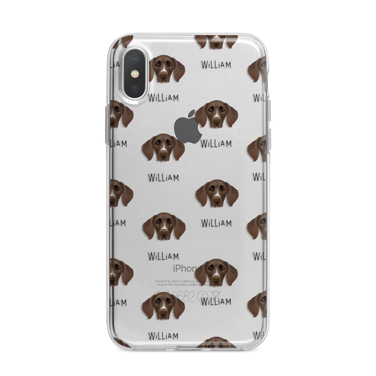German Shorthaired Pointer Icon with Name iPhone X Bumper Case on Silver iPhone Alternative Image 1