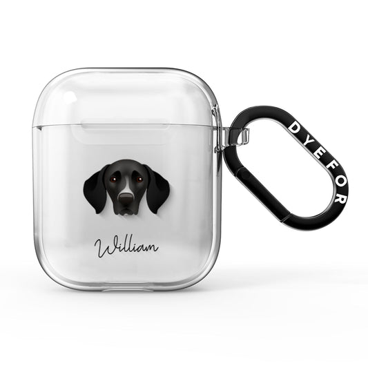 German Shorthaired Pointer Personalised AirPods Clear Case