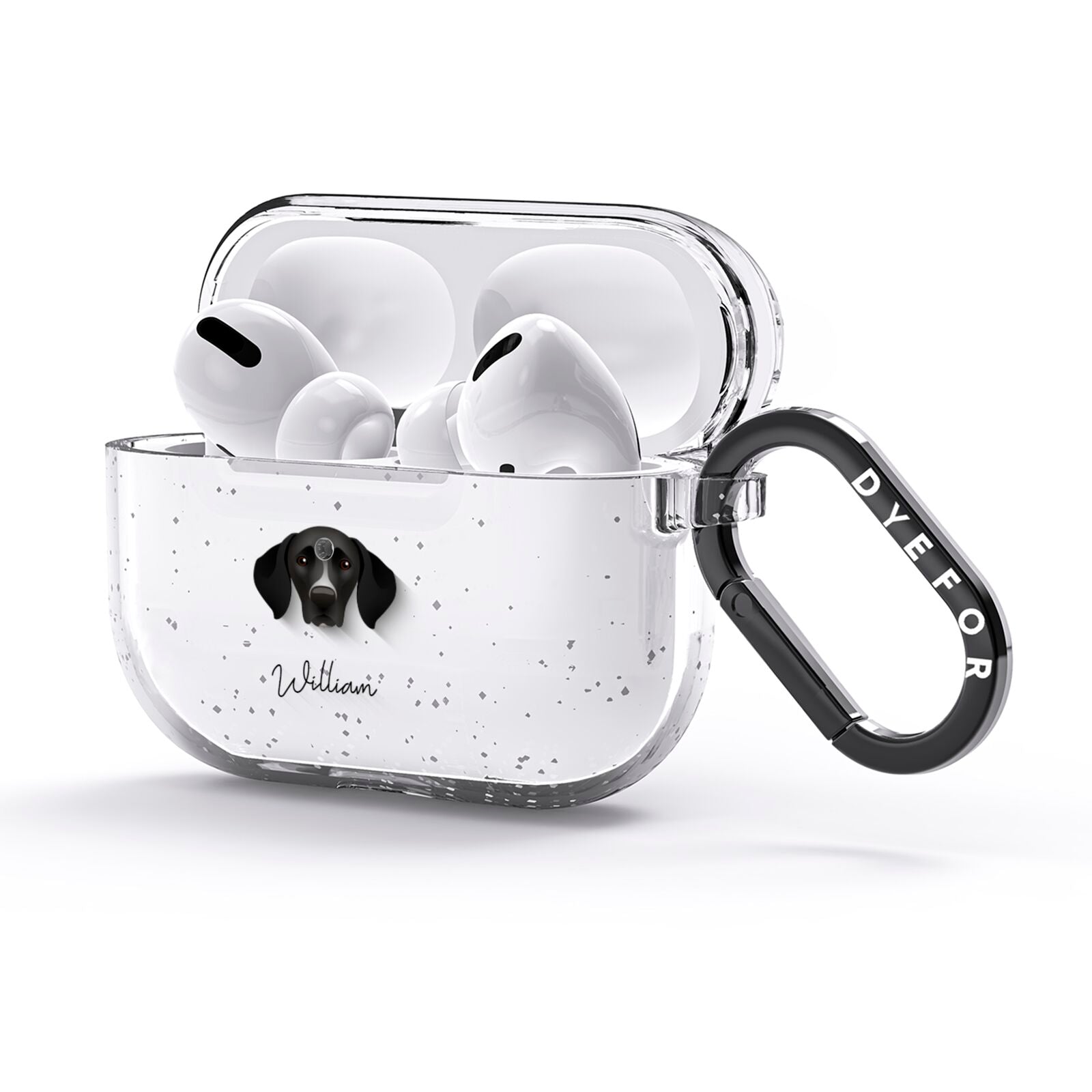 German Shorthaired Pointer Personalised AirPods Glitter Case 3rd Gen Side Image