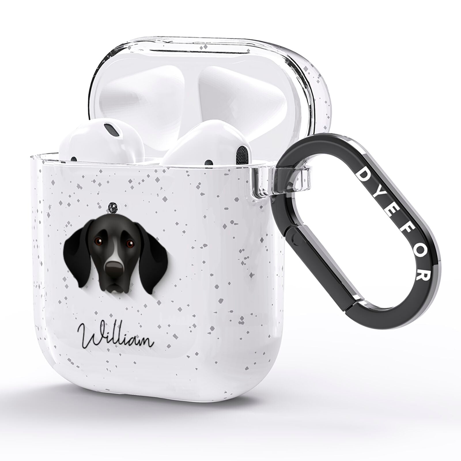 German Shorthaired Pointer Personalised AirPods Glitter Case Side Image
