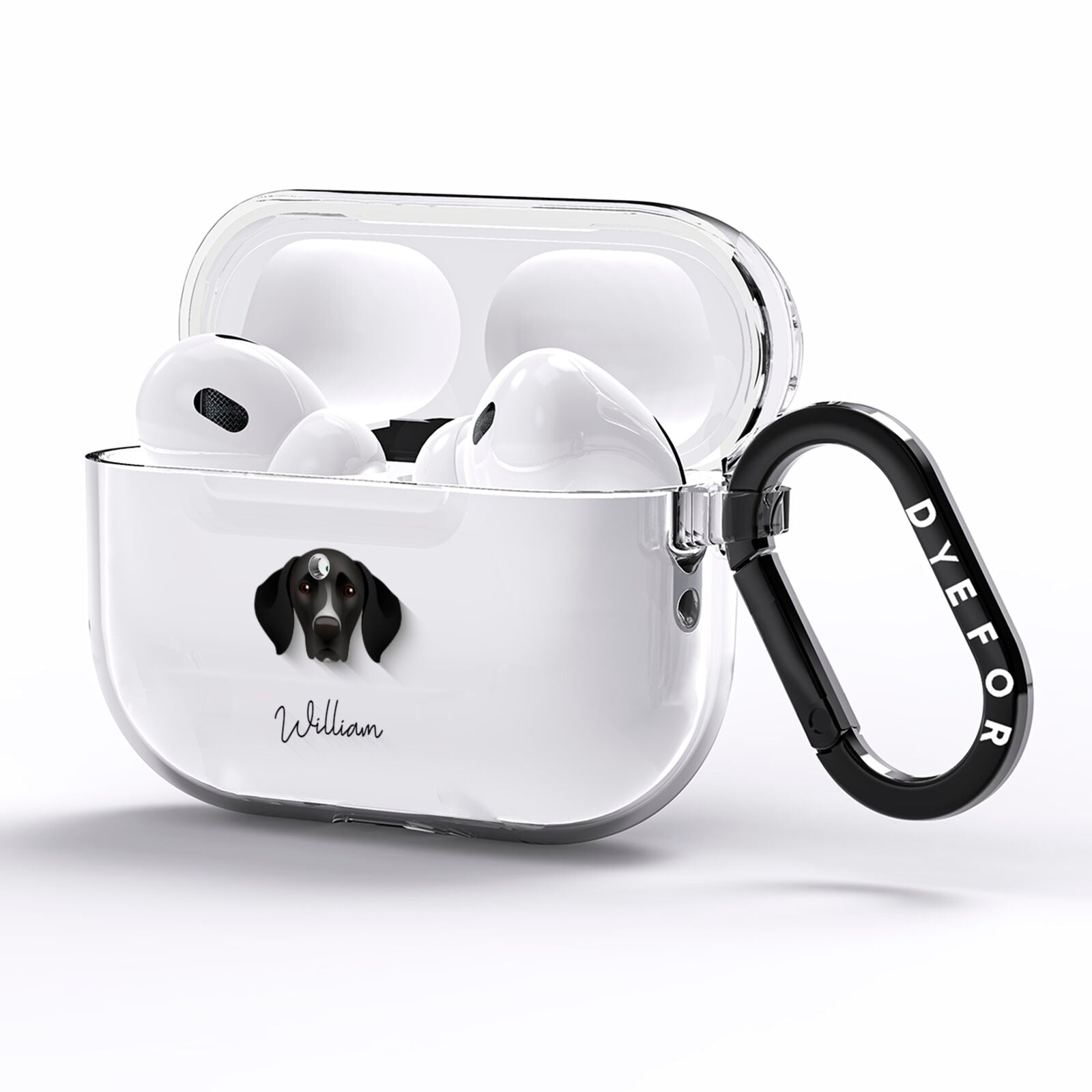 German Shorthaired Pointer Personalised AirPods Pro Clear Case Side Image
