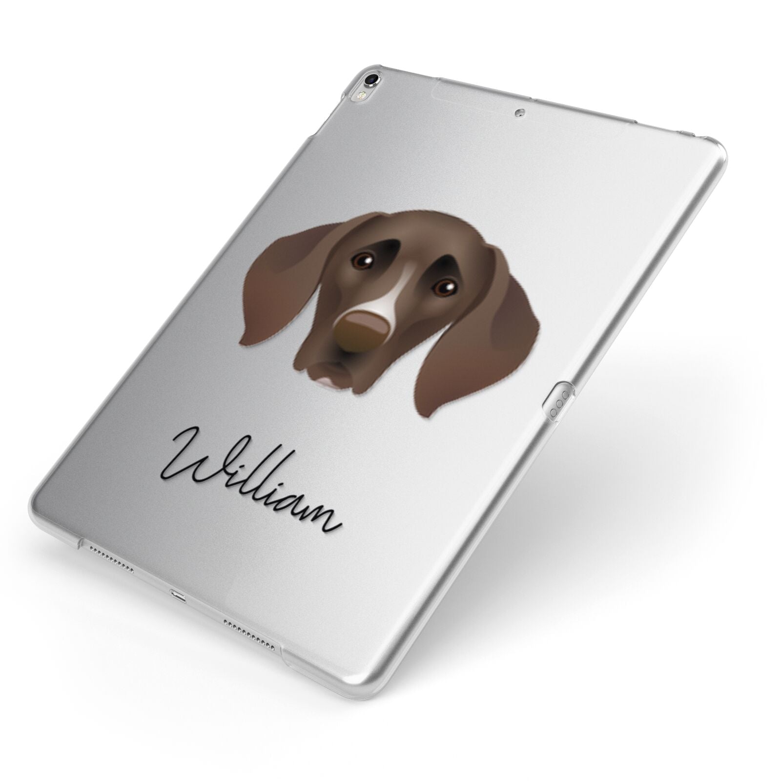 German Shorthaired Pointer Personalised Apple iPad Case on Silver iPad Side View