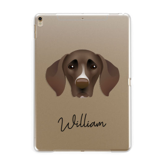 German Shorthaired Pointer Personalised Apple iPad Gold Case