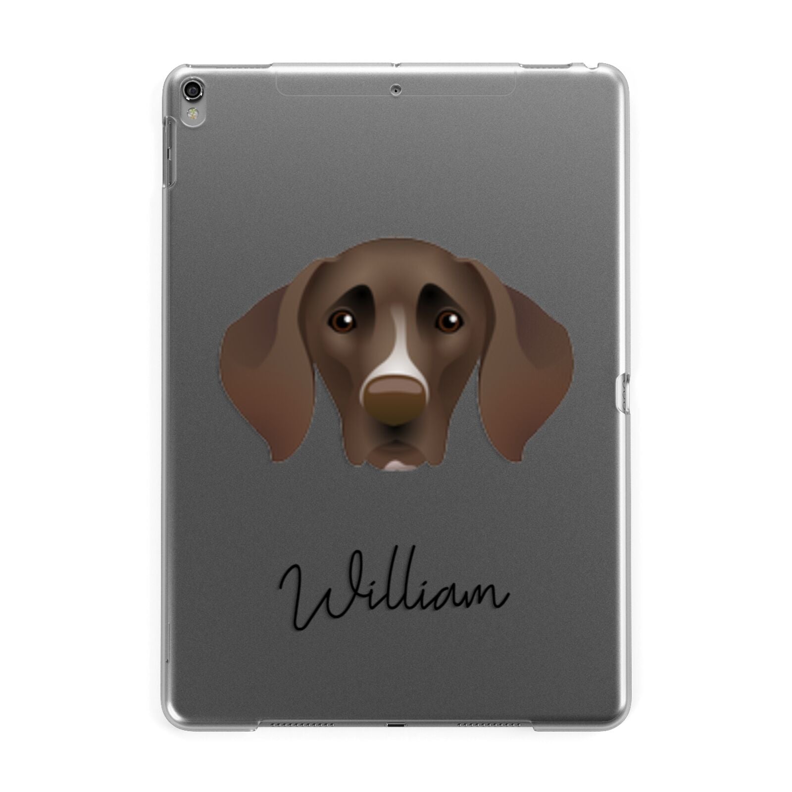 German Shorthaired Pointer Personalised Apple iPad Grey Case