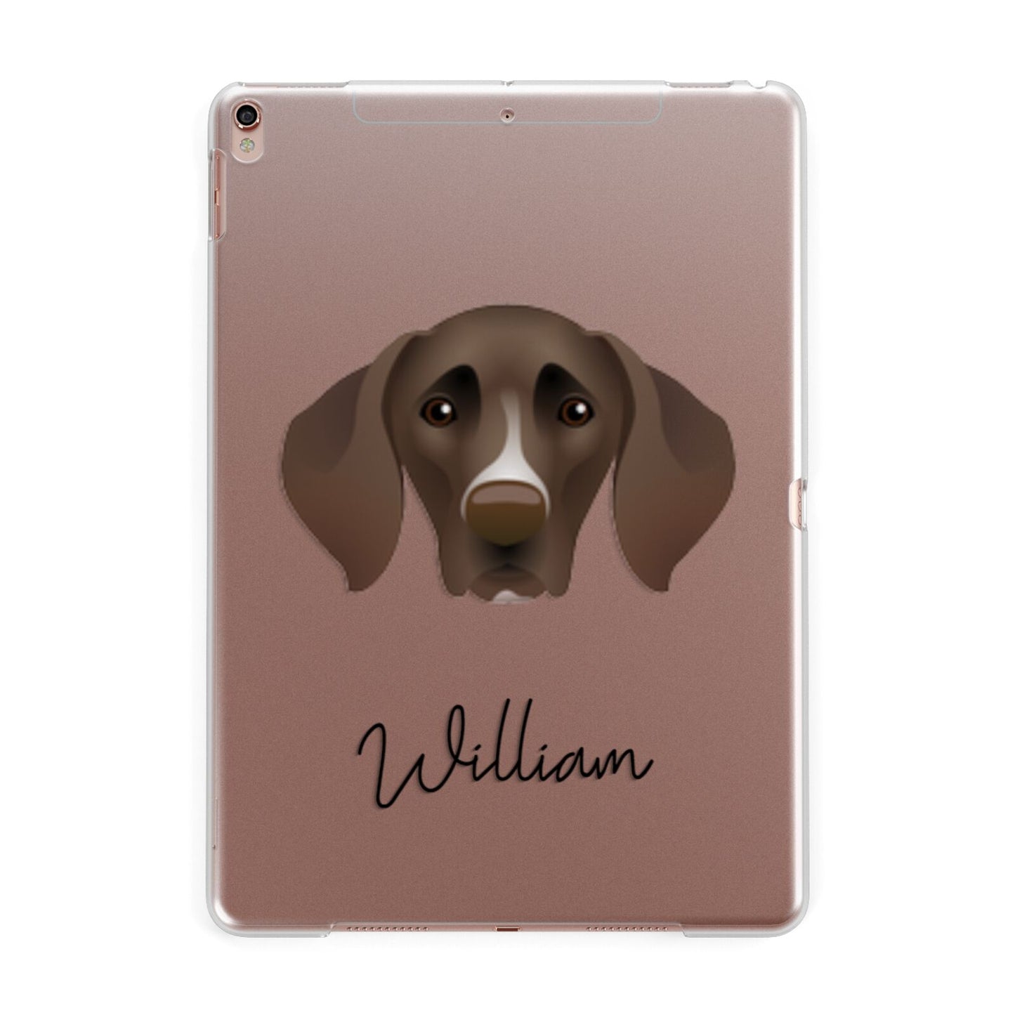 German Shorthaired Pointer Personalised Apple iPad Rose Gold Case