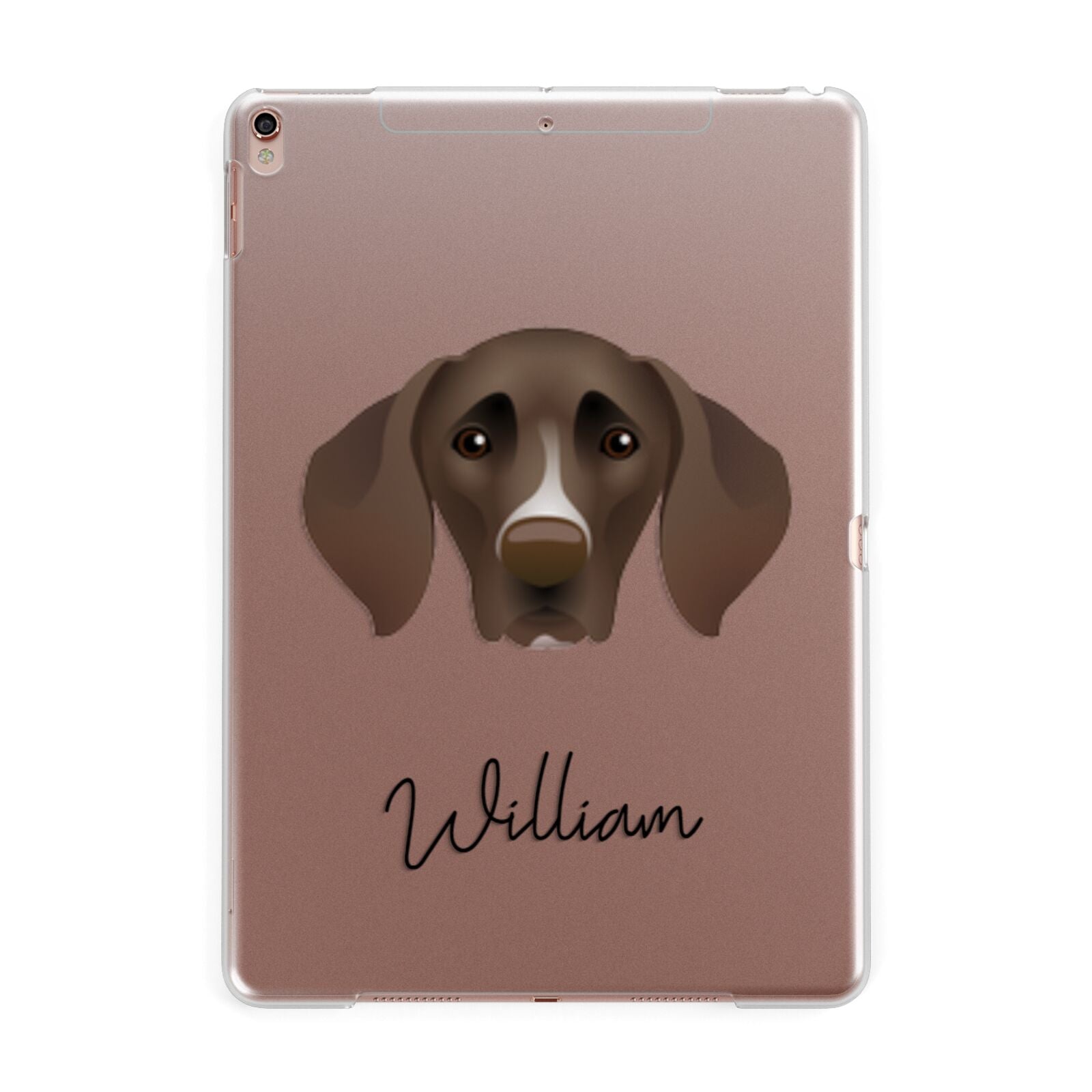 German Shorthaired Pointer Personalised Apple iPad Rose Gold Case