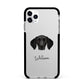 German Shorthaired Pointer Personalised Apple iPhone 11 Pro Max in Silver with Black Impact Case