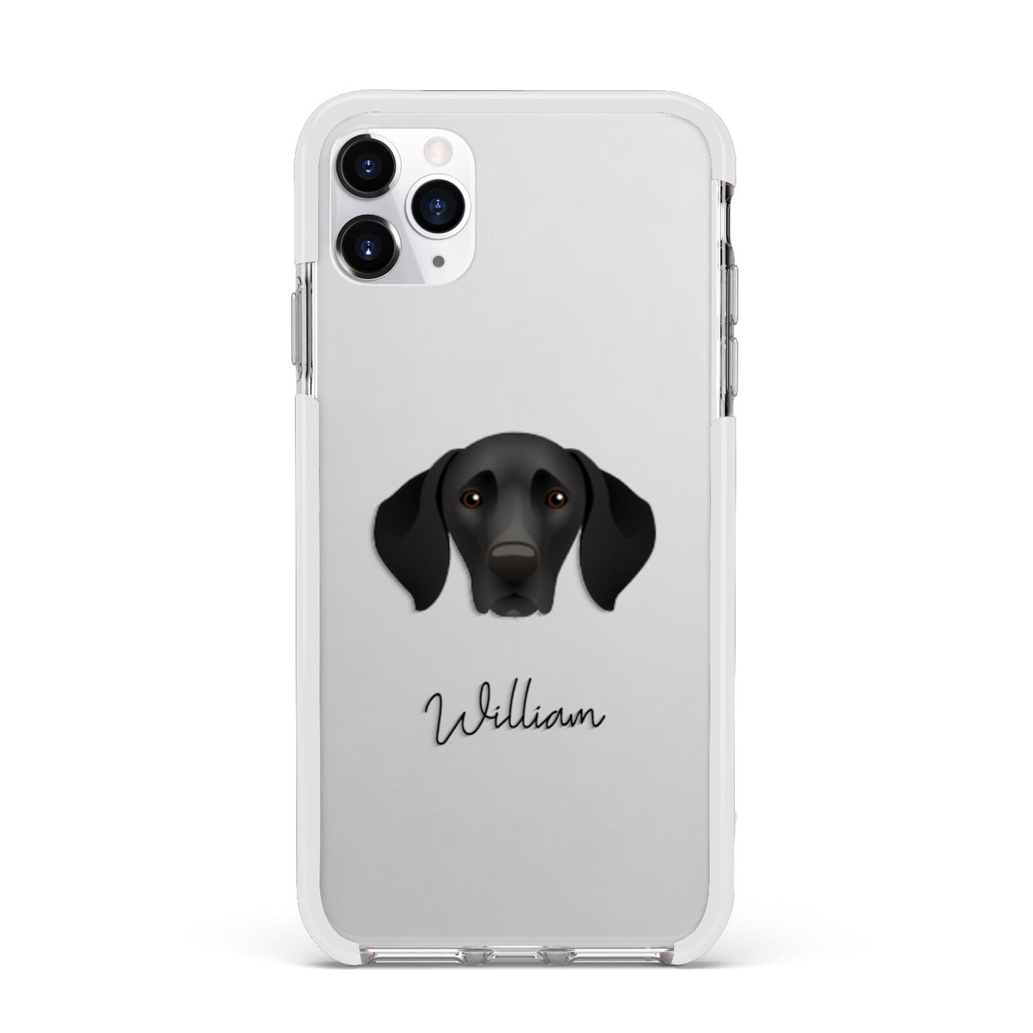 German Shorthaired Pointer Personalised Apple iPhone 11 Pro Max in Silver with White Impact Case