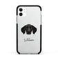 German Shorthaired Pointer Personalised Apple iPhone 11 in White with Black Impact Case