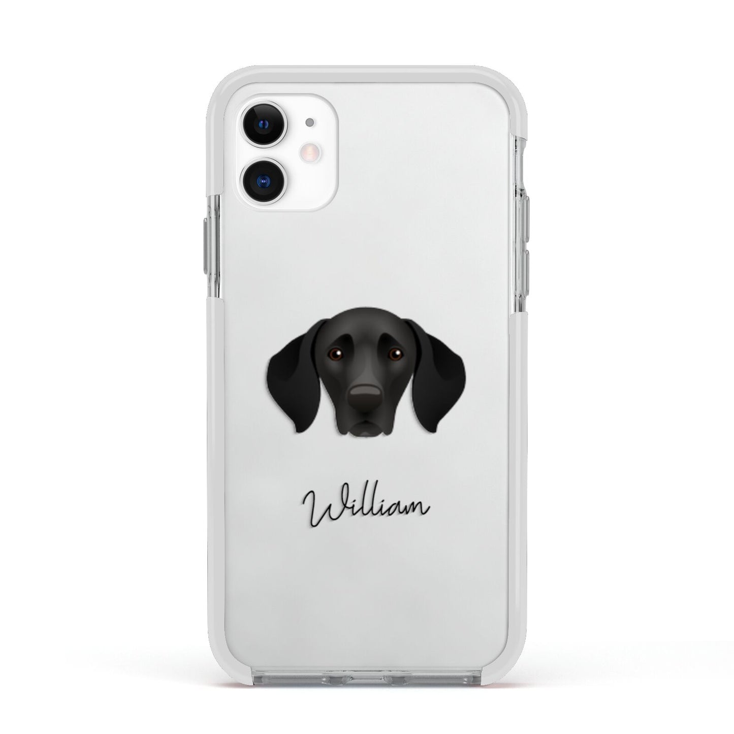 German Shorthaired Pointer Personalised Apple iPhone 11 in White with White Impact Case