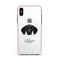 German Shorthaired Pointer Personalised Apple iPhone Xs Impact Case Pink Edge on Silver Phone