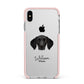 German Shorthaired Pointer Personalised Apple iPhone Xs Max Impact Case Pink Edge on Silver Phone