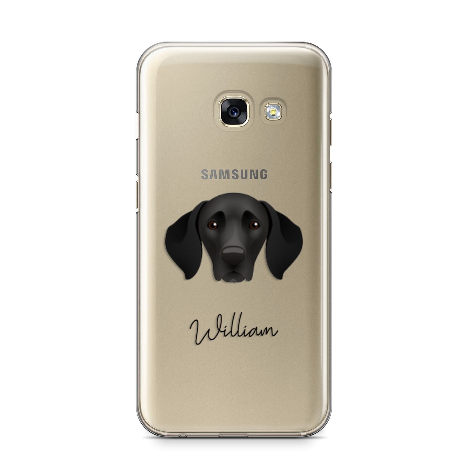 German Shorthaired Pointer Personalised Samsung Galaxy A3 2017 Case on gold phone