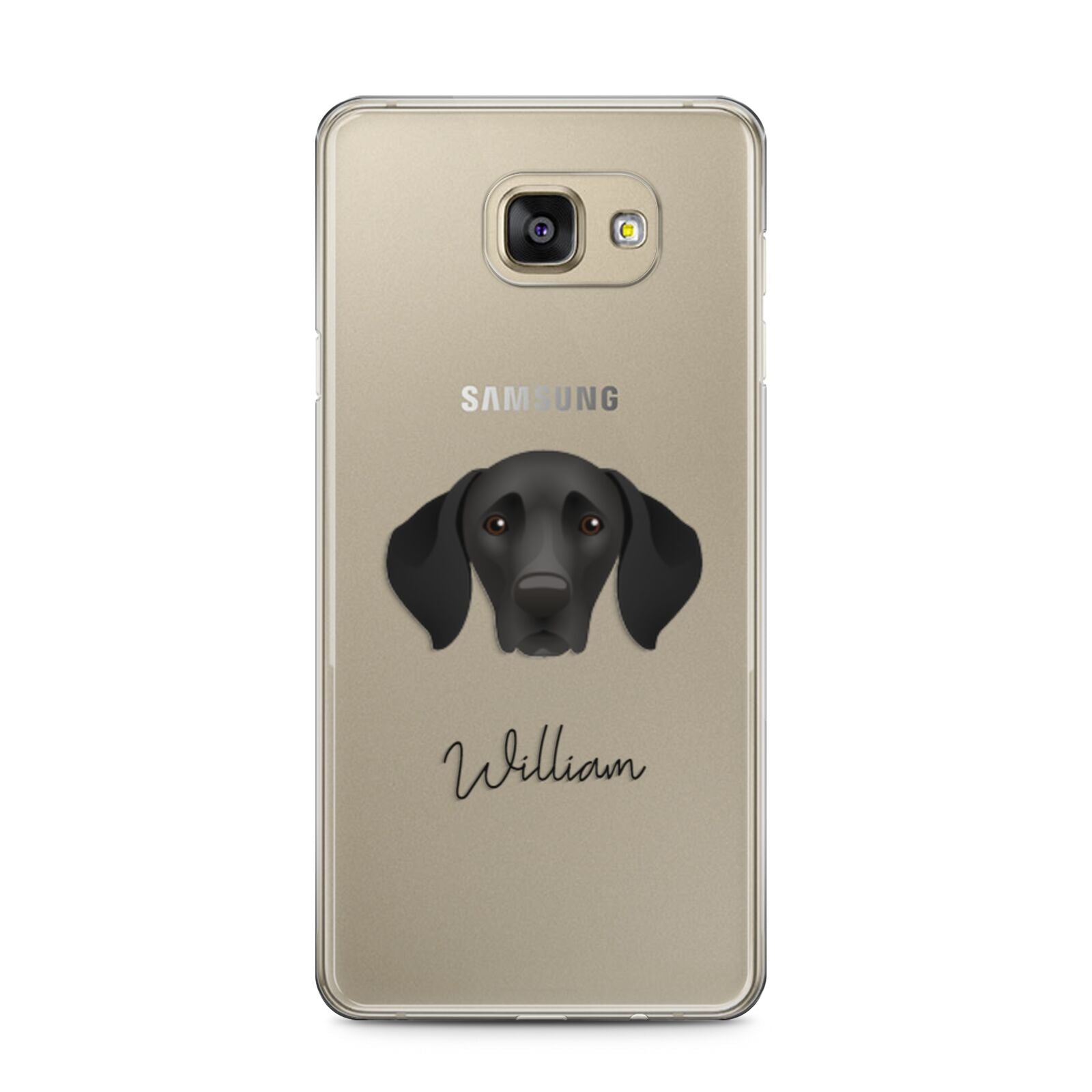 German Shorthaired Pointer Personalised Samsung Galaxy A5 2016 Case on gold phone